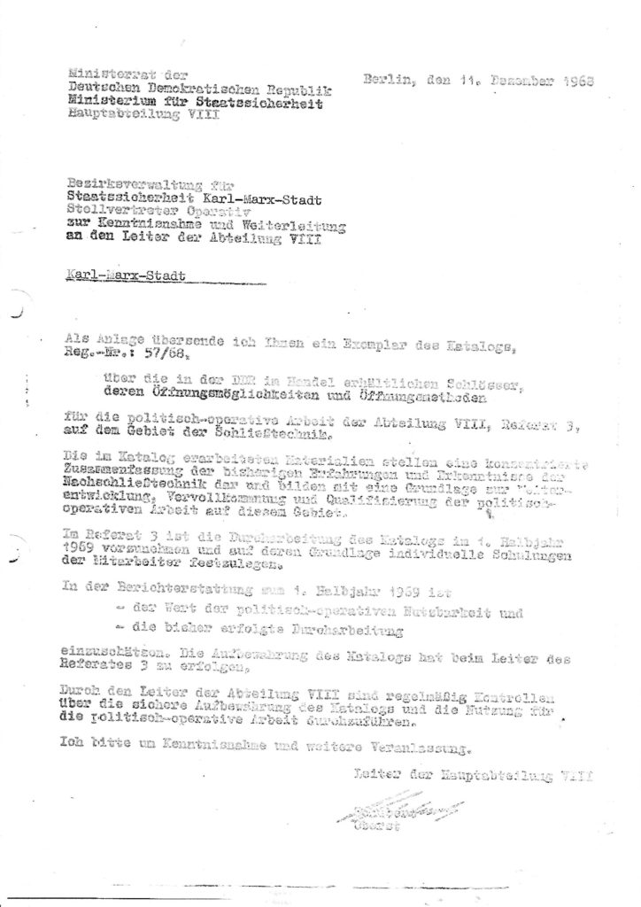 Arthur Bühl Arthurmeister DDR GDR Stasi Lockpicking Katalog Werkzeuge