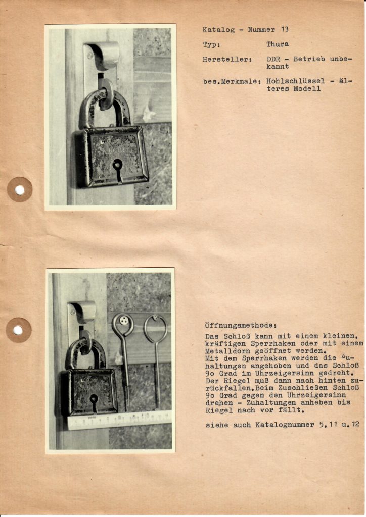 Arthur Bühl Arthurmeister DDR GDR Stasi Lockpicking Katalog Werkzeuge