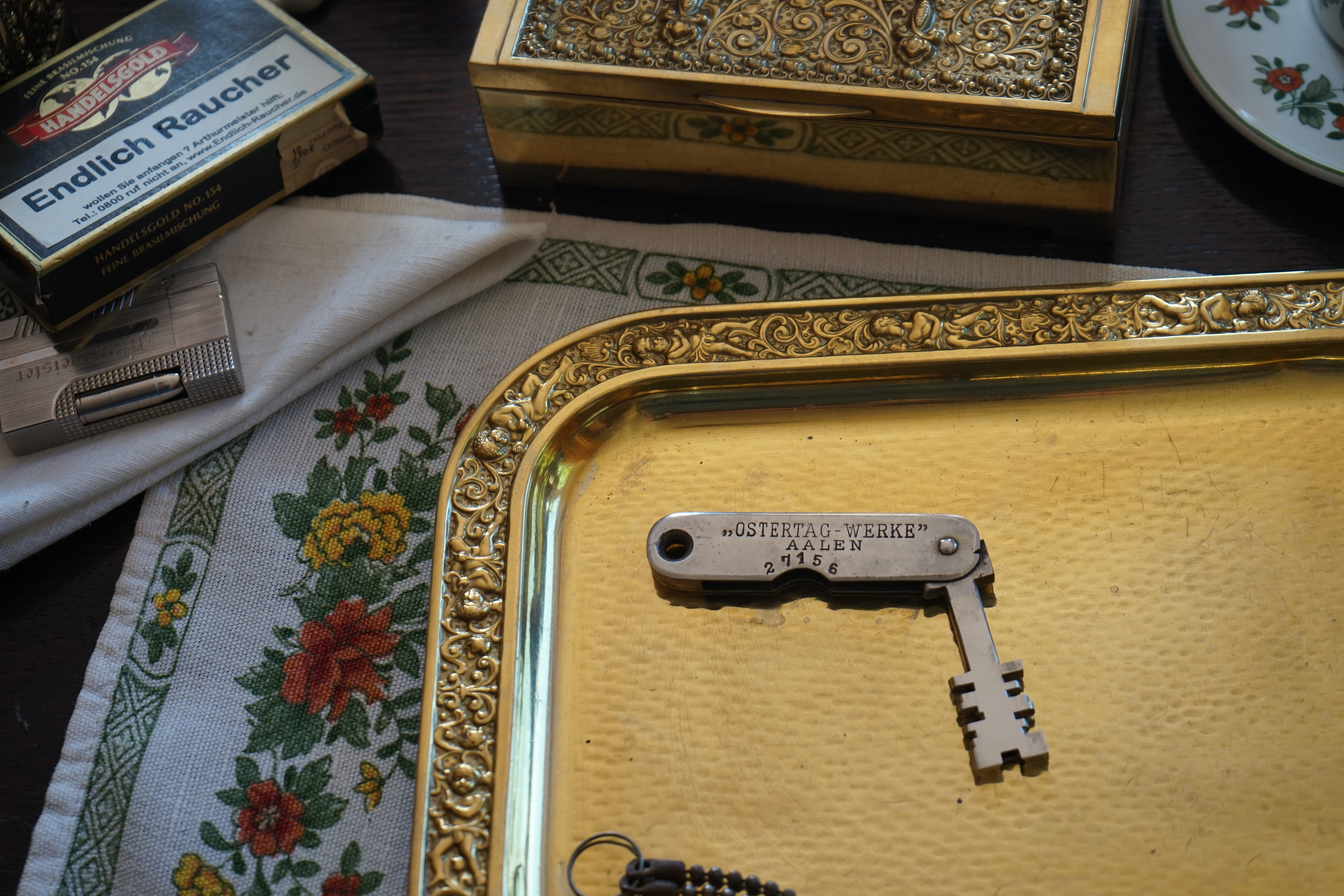 Tresor Safe Lock Key OSTERTAG - WERKE Aalen 27156 ABUS Lock Key Colouful Afternoon No Smoking Summerday