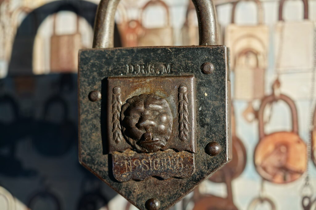 DRGM 345857 Deutsches Reichspatent Padlock Key Arthur Bühl HAM Germany Privatdetektiv BUDEG WAD