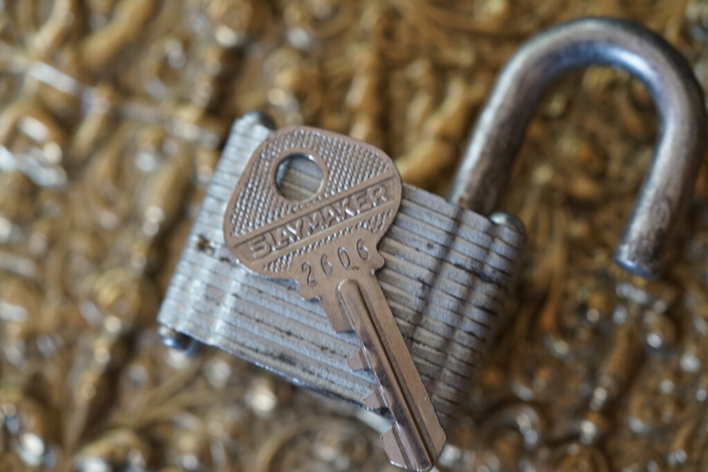 Slaymaker Lancaster Penna. Padlock Key 2606 Lamellen Arthur Bühl Detektiv aus Hamburg BUDEG WAD BDD international